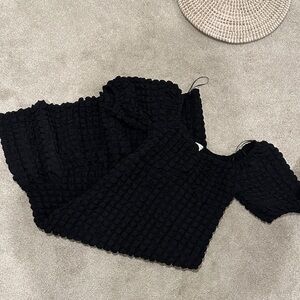 Elegant Black Textured Women's Dress